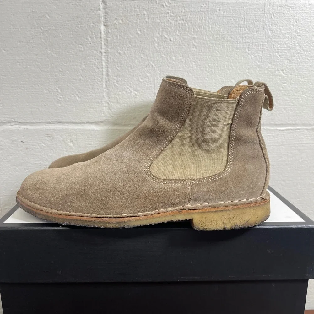 John‎ Varvatos Brown Suede Chelsea Boots Crepe Sole Pull On Men's Size 9 M